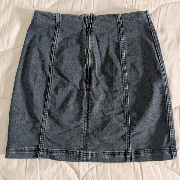 Free People Denim Mini Skirt Women's Size 6 Blue Modern Femme Skirt - Picture 7 of 11
